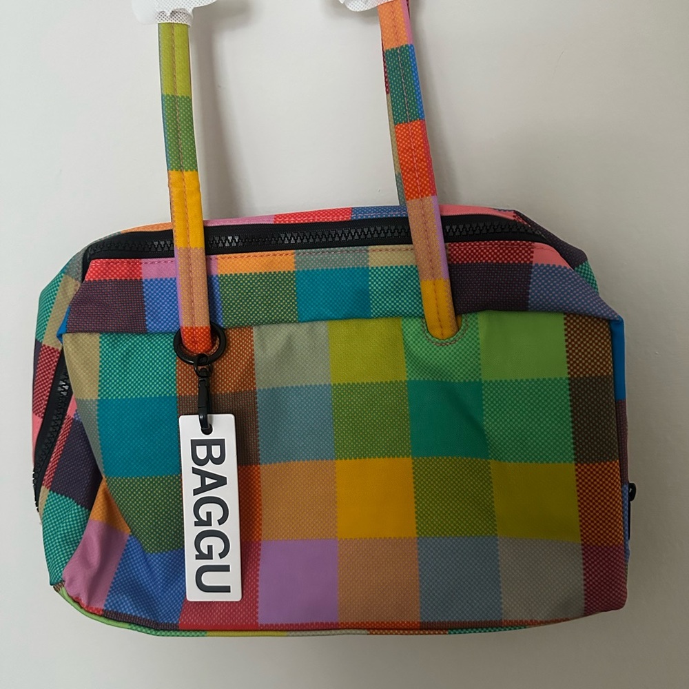 Baggu madras nylon bowler Bag